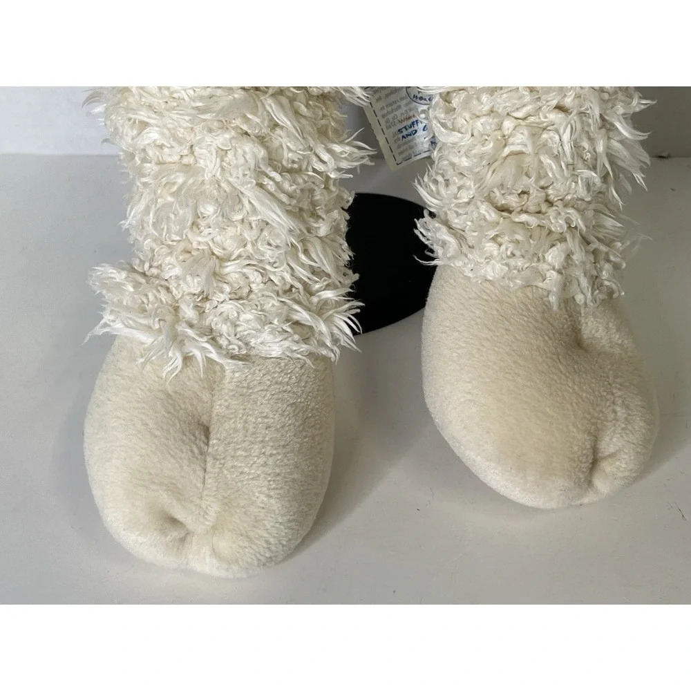 Build a Bear Loveable Lamb Plush White Brown Nose Standing Curly Shaggy 2005